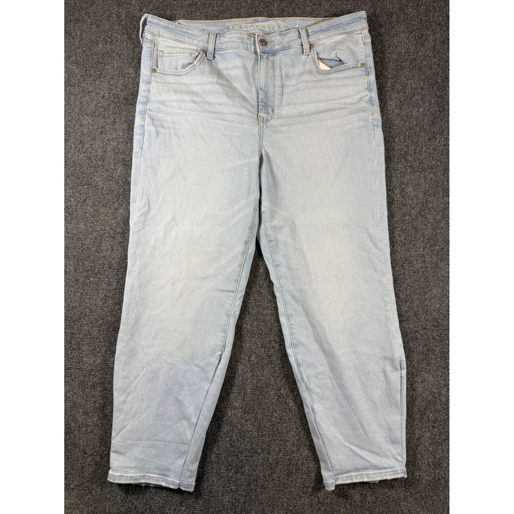 American Eagle High Rise Kick Boot Crop Jeans Light Wash Size 18 Regular